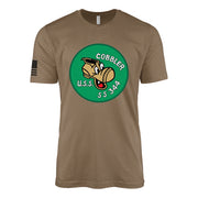 USS Cobbler (SS-344) Balao-Class Submarine T-Shirt - Woodland Brown