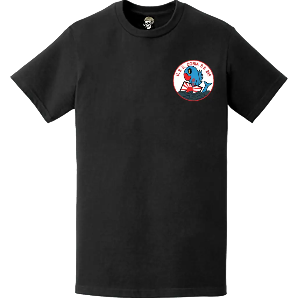 USS Cobia (SS-245) Submarine Left Chest Logo Emblem T-Shirt Tactically Acquired   
