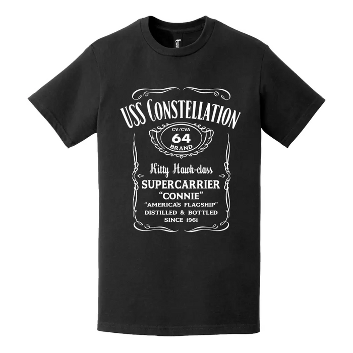 USS Constellation (CV/CVA-64) Whiskey Label Logo T-Shirt Tactically Acquired   