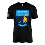 USS Cony (DD-508) Fletcher-Class Destroyer T-Shirt - Black