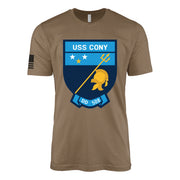 USS Cony (DD-508) Fletcher-Class Destroyer T-Shirt - Woodland Brown