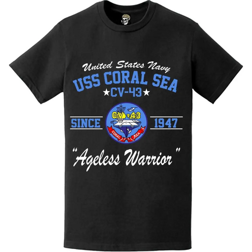 USS Coral Sea (CV-43) Since 1947 Motto T-Shirt Tactically Acquired   