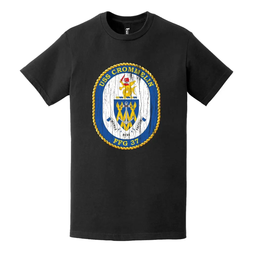 USS Crommelin (FFG-37) Logo Distressed T-Shirt Tactically Acquired   