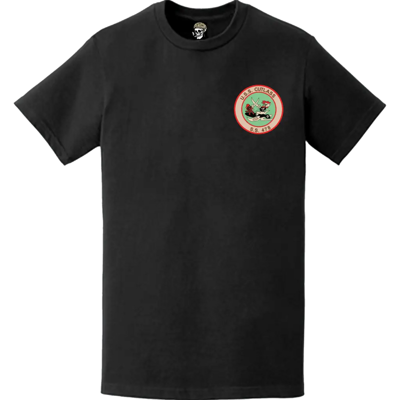 USS Cutlass (SS-478) Submarine Left Chest Logo Emblem T-Shirt