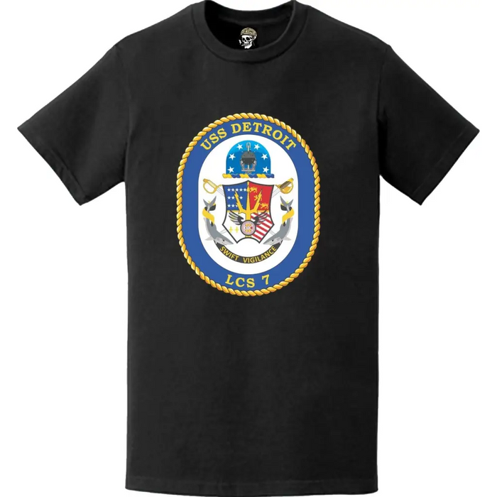 USS Detroit (LCS-7) Ship's Crest Logo Emblem T-Shirt Tactically Acquired   