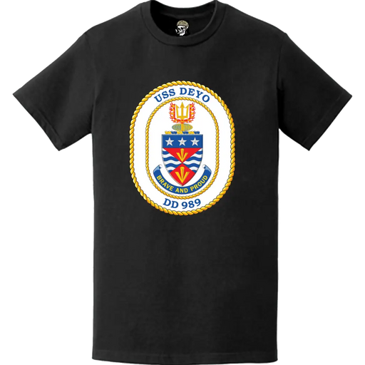 USS Deyo (DD-989) Ship's Crest Logo T-Shirt Tactically Acquired   