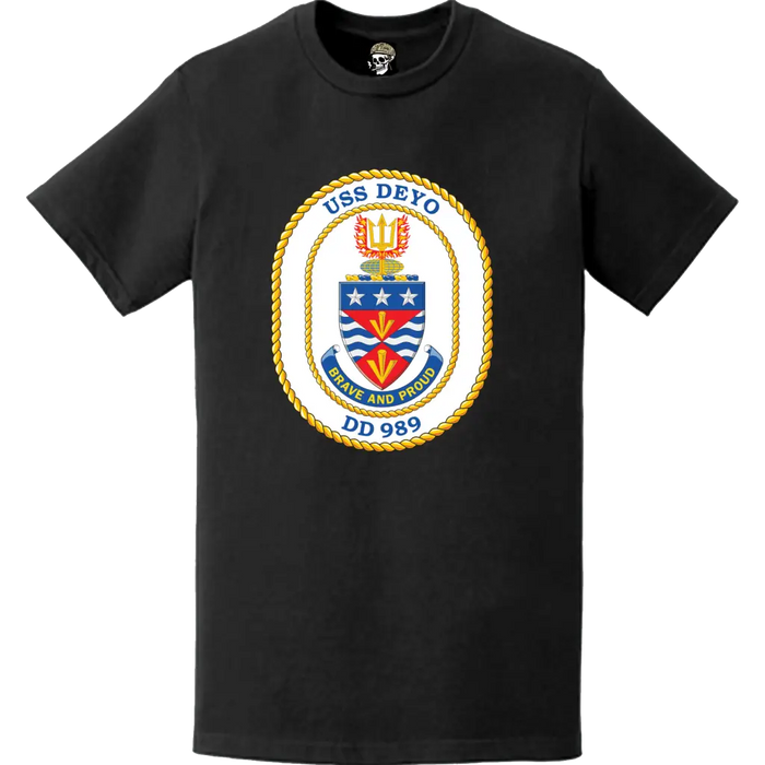 USS Deyo (DD-989) Ship's Crest Logo T-Shirt Tactically Acquired   