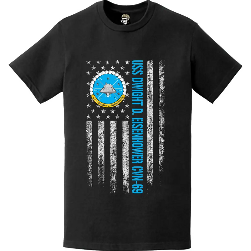 USS Dwight D. Eisenhower (CVN-69) American Flag T-Shirt