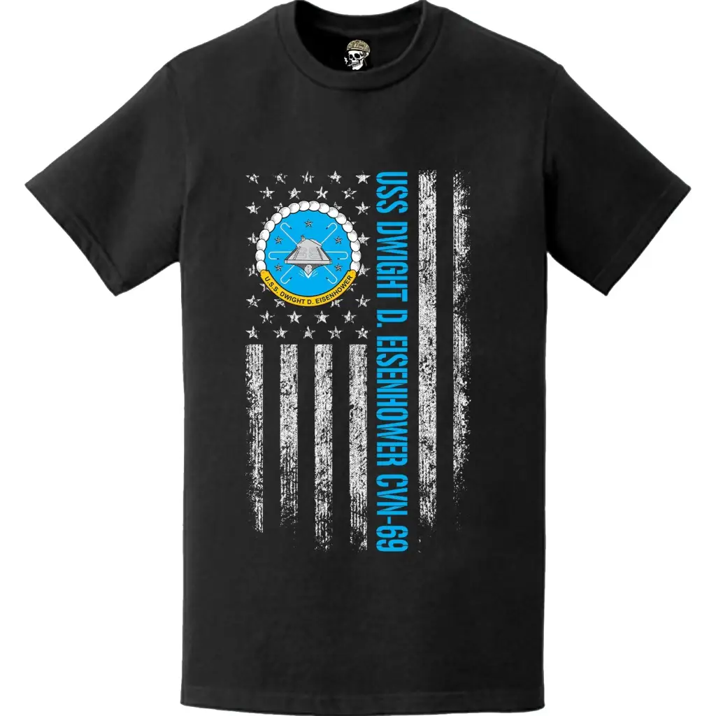 USS Dwight D. Eisenhower (CVN-69) American Flag T-Shirt Tactically Acquired   