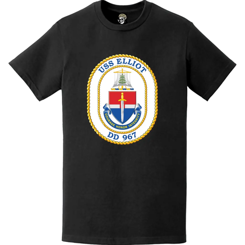USS Elliot (DD-967) Ship's Crest Logo T-Shirt