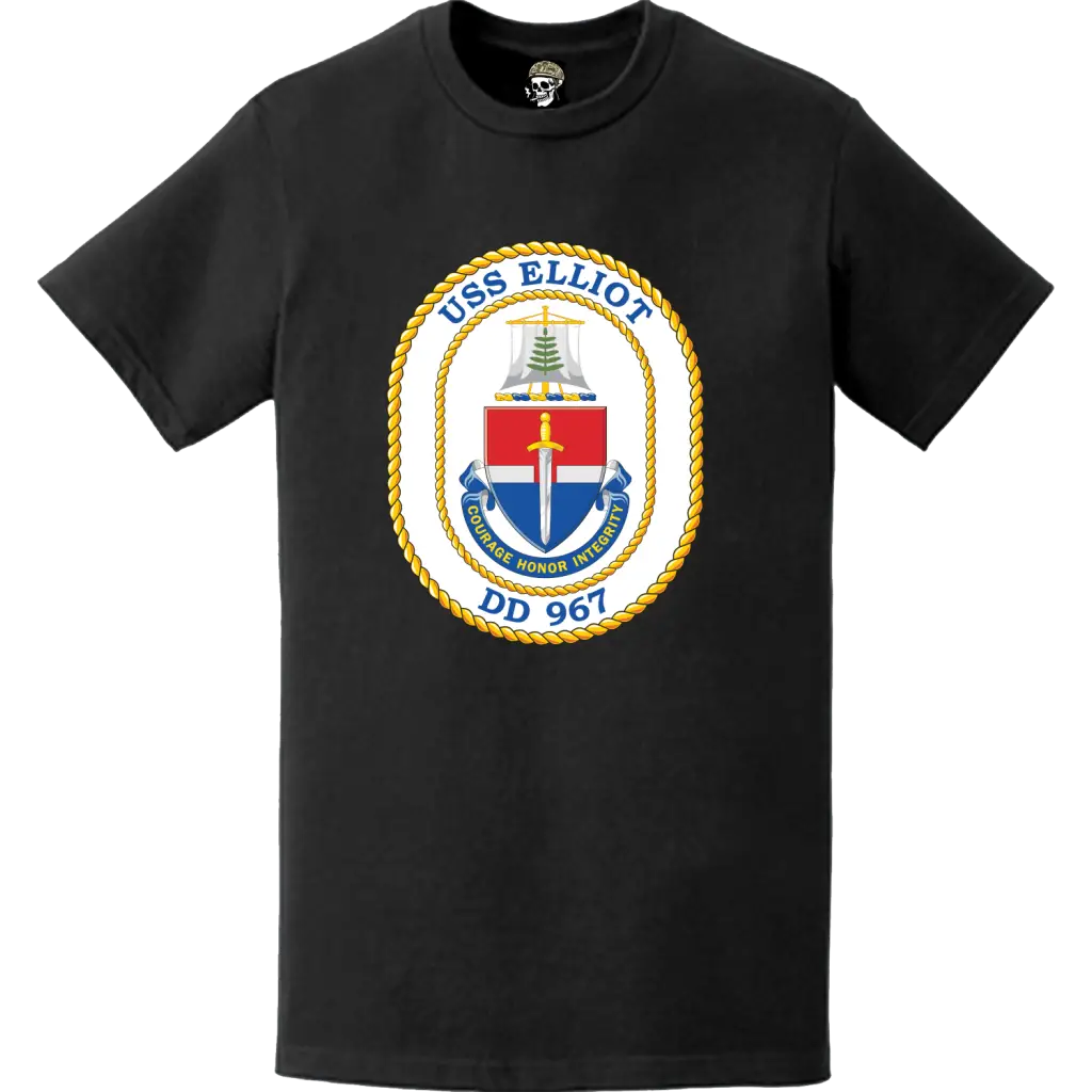 USS Elliot (DD-967) Ship's Crest Logo T-Shirt Tactically Acquired   