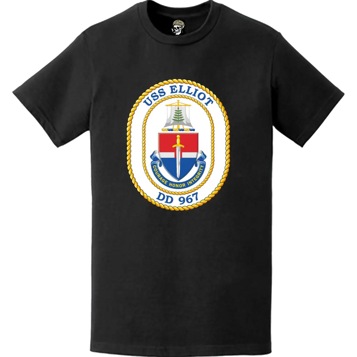 USS Elliot (DD-967) Ship's Crest Logo T-Shirt Tactically Acquired   