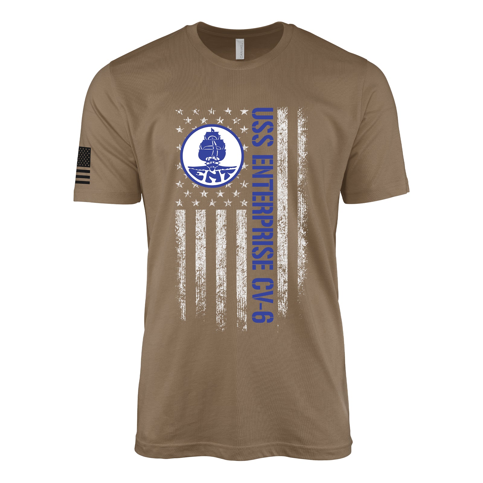 USS Enterprise CV-6 American Flag T-Shirt | Patriotic WW2 Navy Veteran