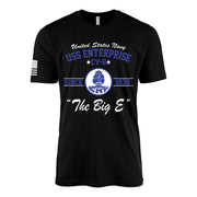 USS Enterprise CV-6 Since 1938 Big E legacy WW2 Navy aircraft carrier t-shirt in black