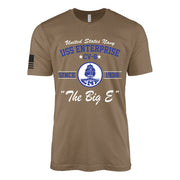 USS Enterprise CV-6 Since 1938 Big E legacy WW2 Navy aircraft carrier t-shirt in woodland brown