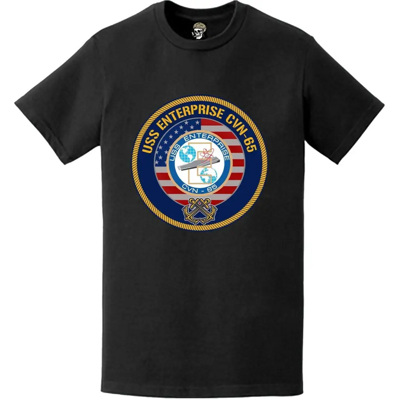 USS Enterprise (CVN-65) American Flag Emblem T-Shirt
