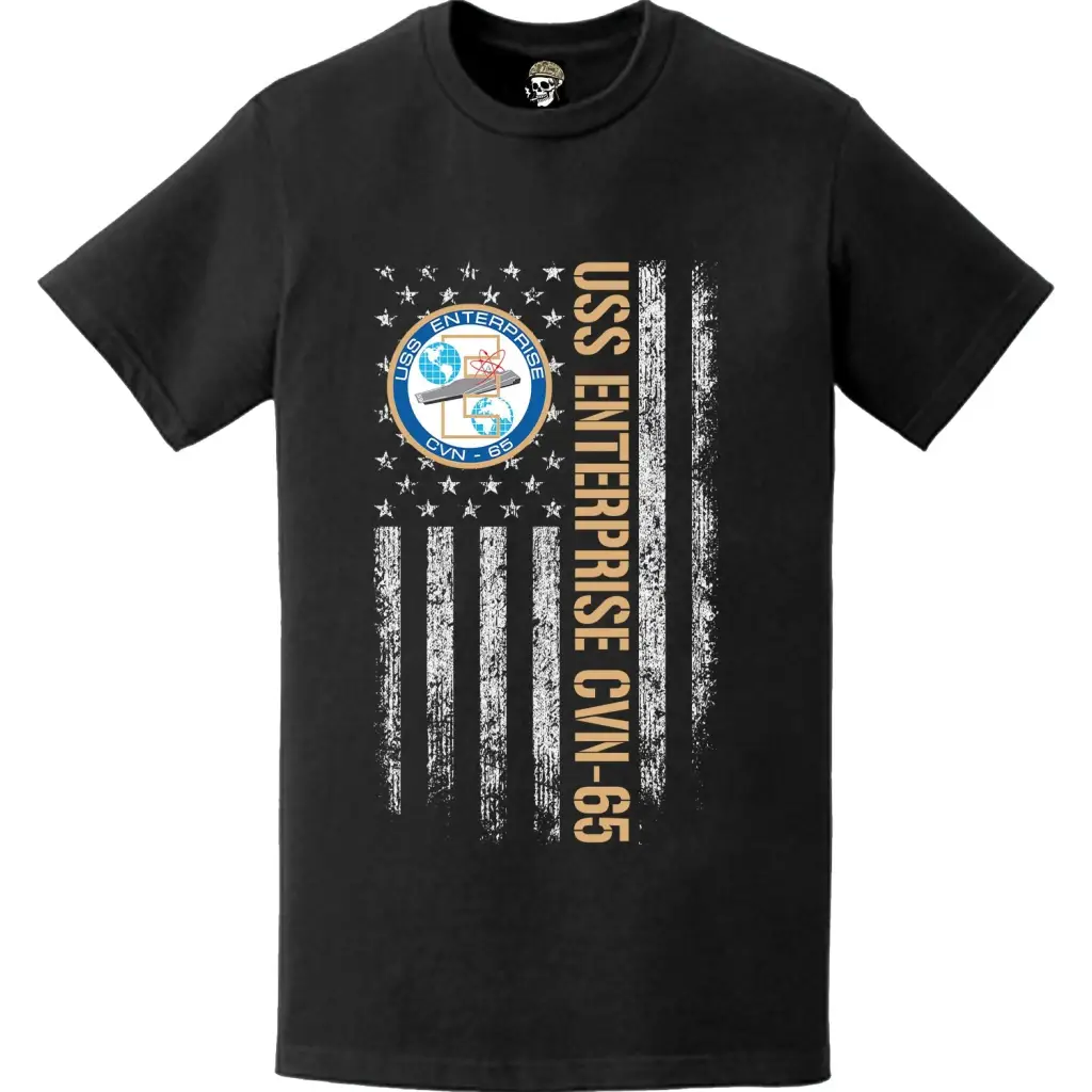 USS Enterprise (CVN-65) American Flag T-Shirt Tactically Acquired   