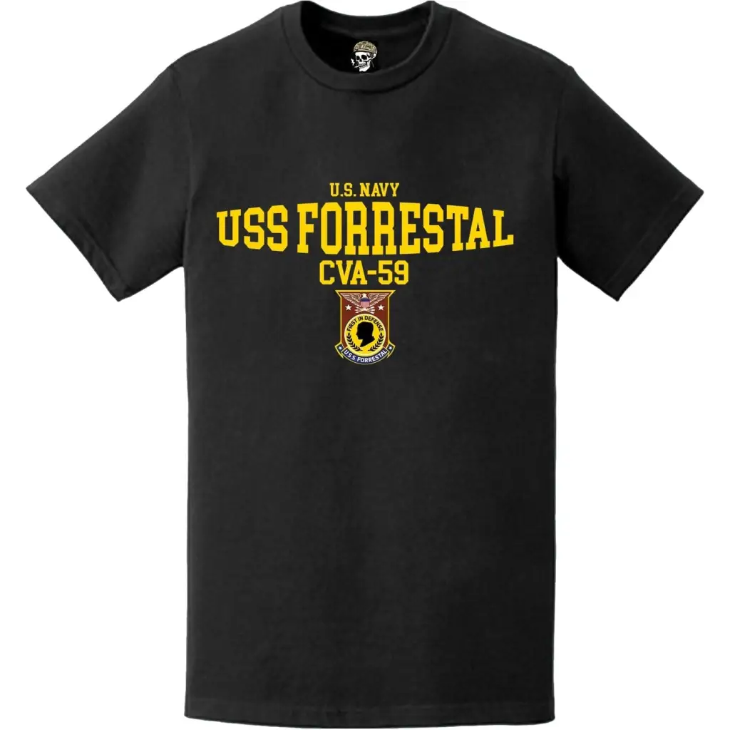 USS Forrestal (CVA-59) Bulge Emblem T-Shirt Tactically Acquired   