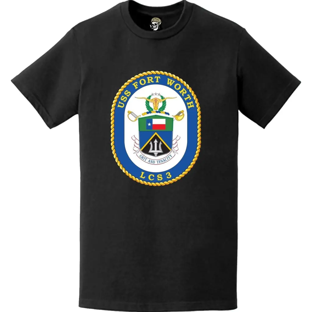 USS Fort Worth (LCS-3) Ship's Crest Logo Emblem T-Shirt Tactically Acquired   