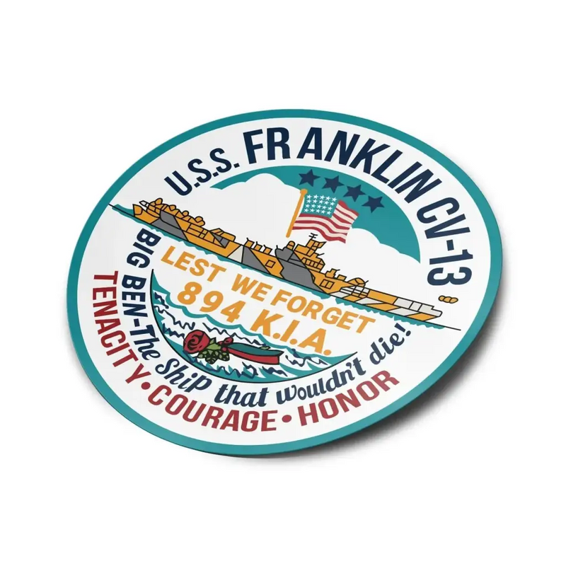 USS Franklin (CV-13) Die-Cut Vinyl Sticker Decal