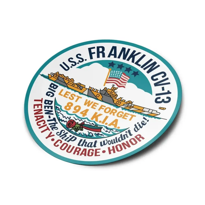 USS Franklin (CV-13) Die-Cut Vinyl Sticker Decal Tactically Acquired   