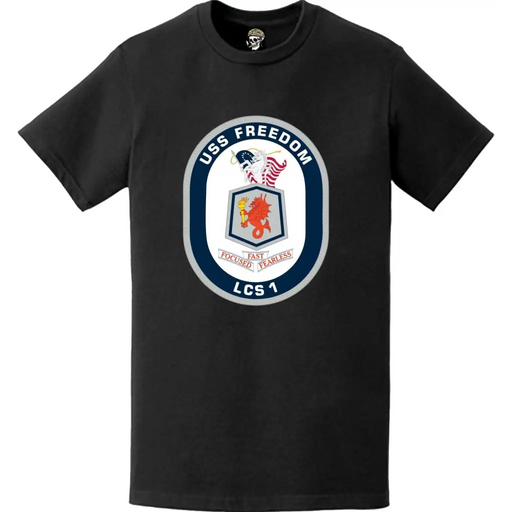 USS Freedom (LCS-1) Ship's Crest Logo Emblem T-Shirt Tactically Acquired   