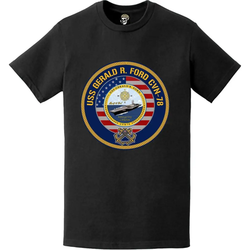 USS Gerald R. Ford (CVN-78) American Flag Emblem T-Shirt
