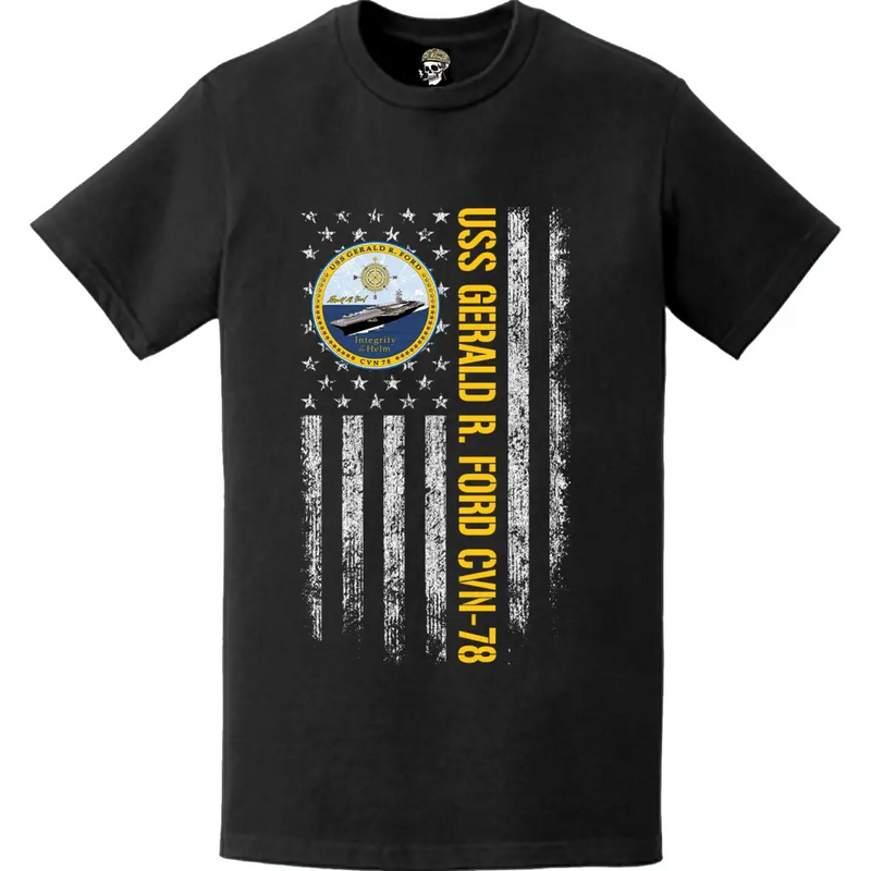 USS Gerald R. Ford (CVN-78) American Flag T-Shirt
