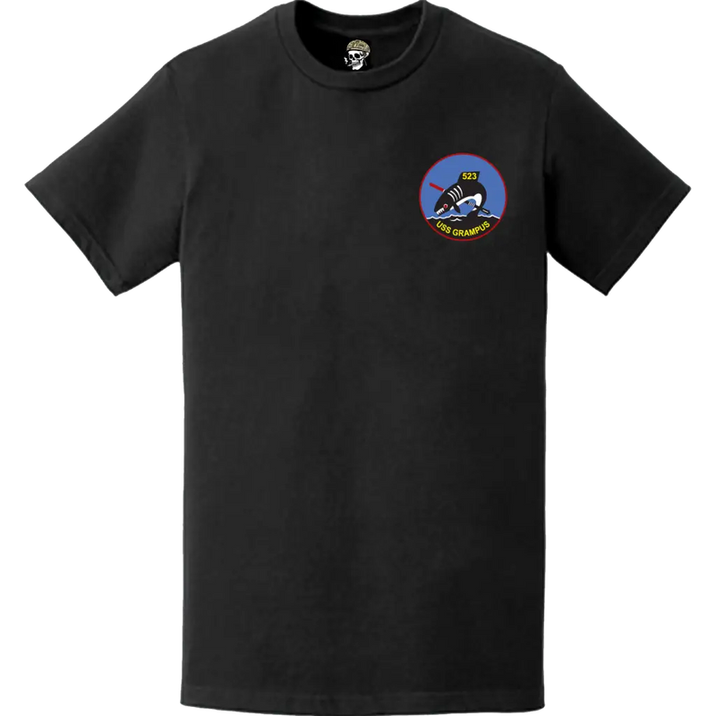USS Grampus (SS-523) Submarine Left Chest Logo Emblem T-Shirt