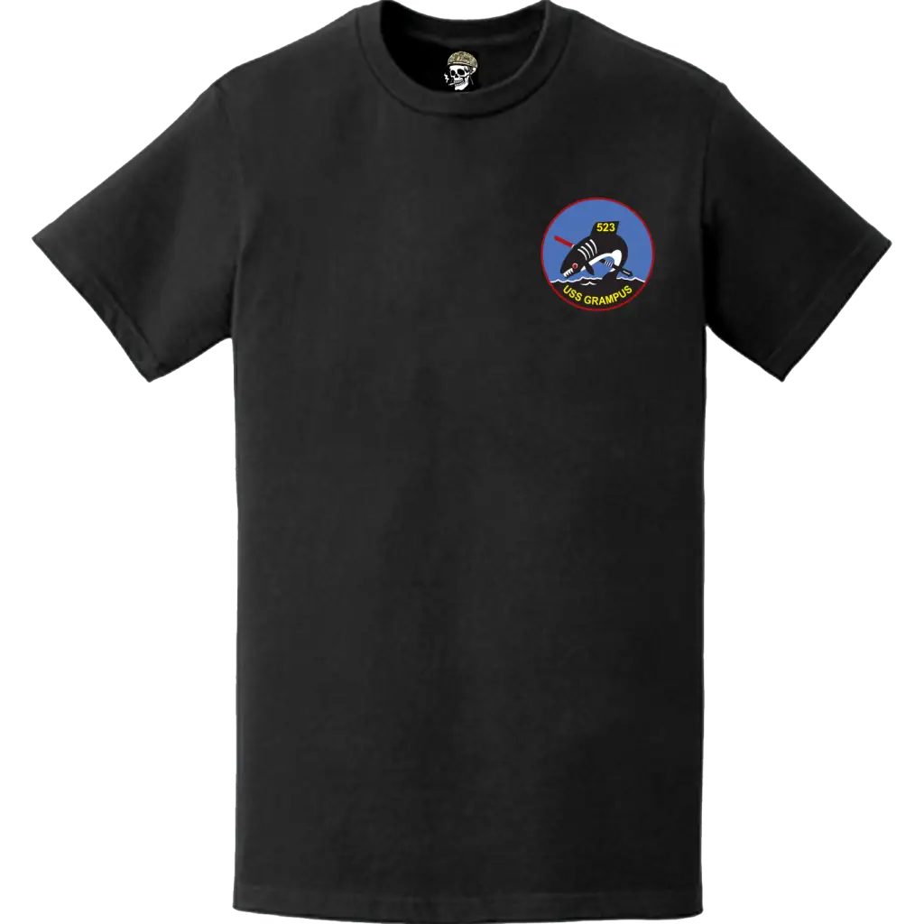 USS Grampus (SS-523) Submarine Left Chest Logo Emblem T-Shirt Tactically Acquired   