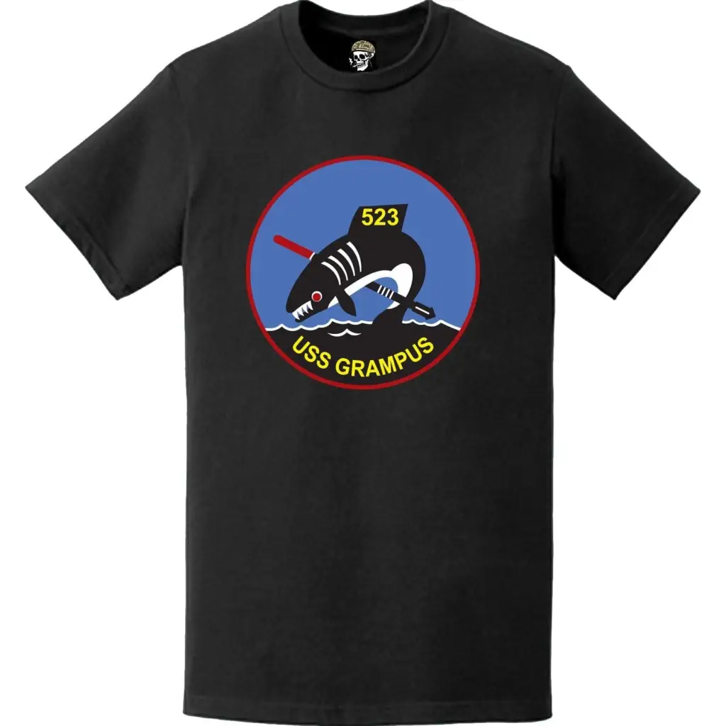 USS Grampus (SS-523) Submarine Logo Emblem Crest T-Shirt Tactically Acquired   