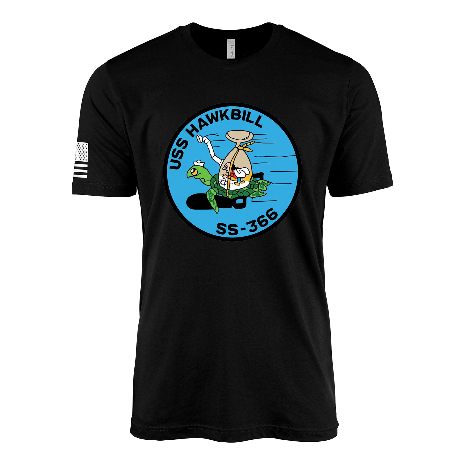 USS Hawkbill (SS-366) Balao-Class Submarine T-Shirt - Black