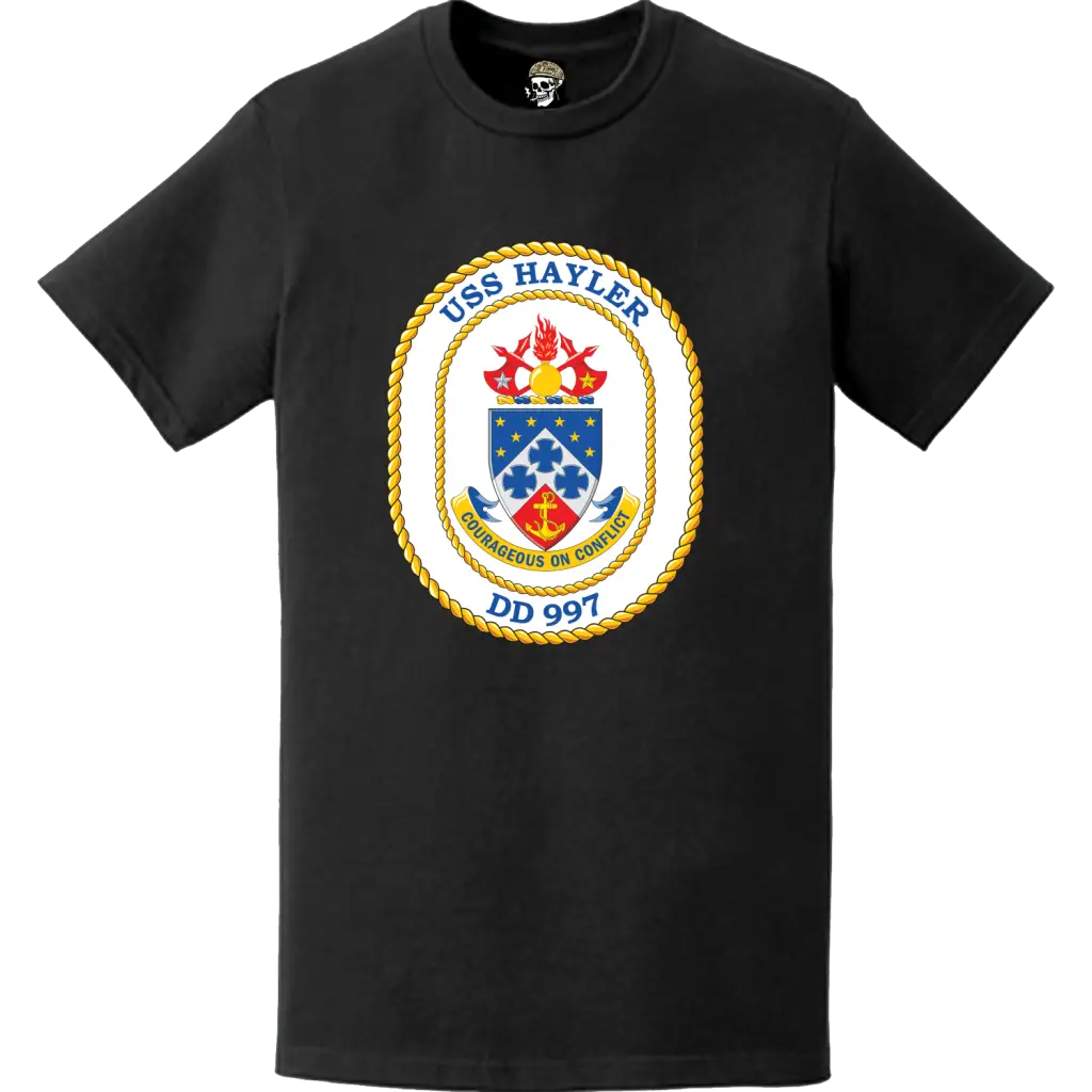 USS Hayler (DD-997) Ship's Crest Logo T-Shirt Tactically Acquired   