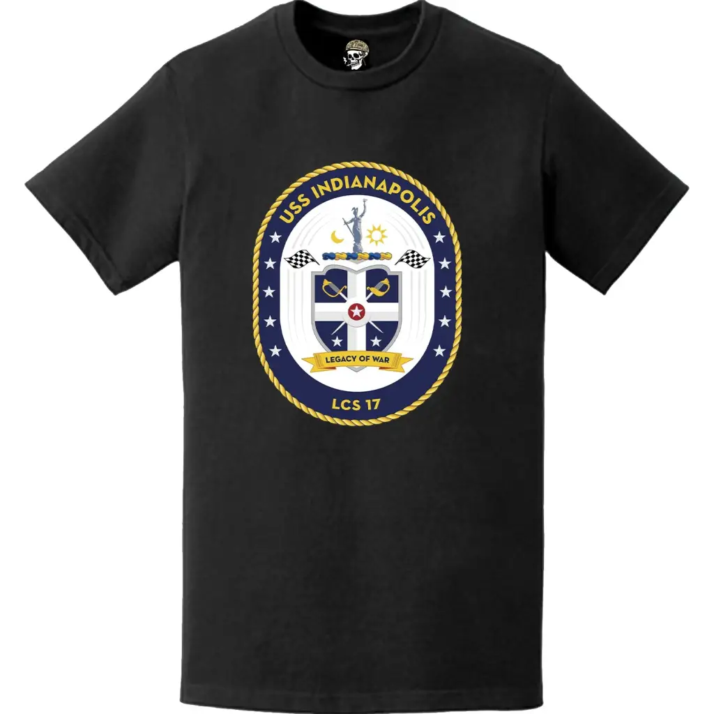 USS Indianapolis (LCS-17) Ship's Crest Logo Emblem T-Shirt Tactically Acquired   