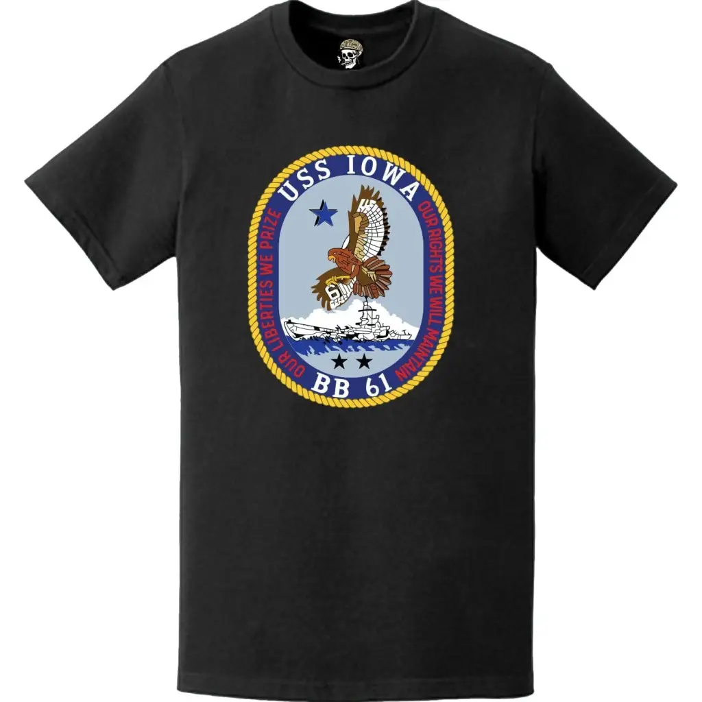 USS Iowa (BB-61) Battleship Logo Emblem T-Shirt Tactically Acquired   