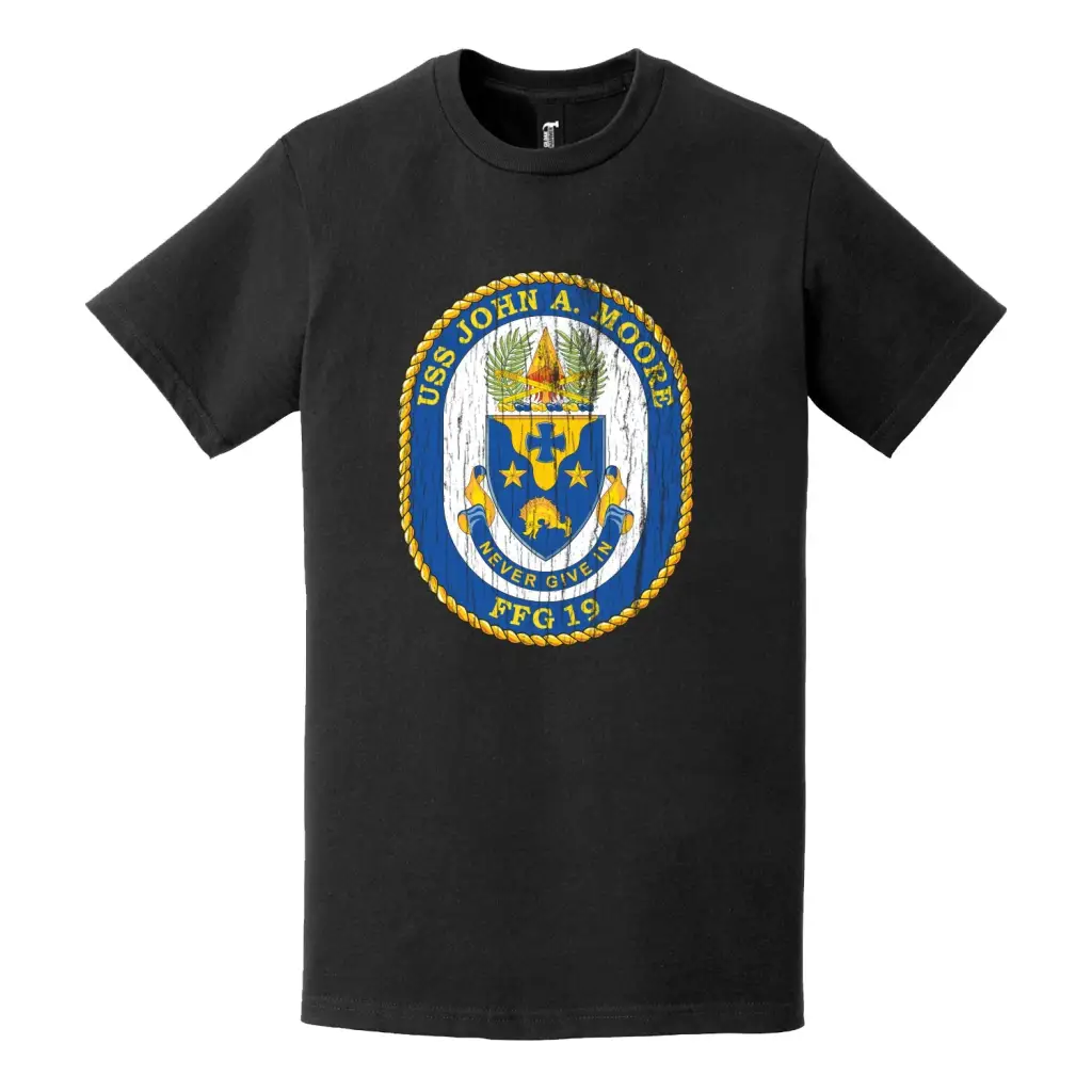 USS John A. Moore (FFG-19) Logo Distressed T-Shirt Tactically Acquired   