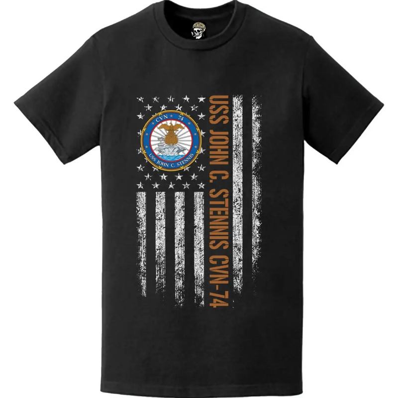 USS John C. Stennis (CVN-74) American Flag T-Shirt
