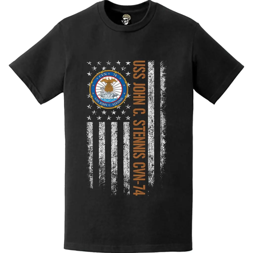 USS John C. Stennis (CVN-74) American Flag T-Shirt Tactically Acquired   