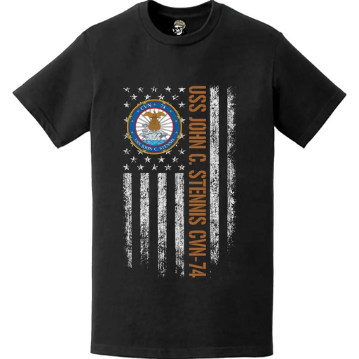 USS John C. Stennis (CVN-74) American Flag T-Shirt Tactically Acquired   