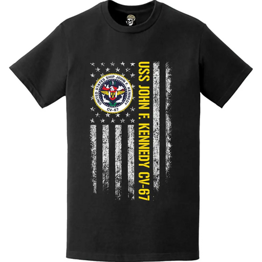 USS John F. Kennedy (CV-67) American Flag T-Shirt Tactically Acquired   