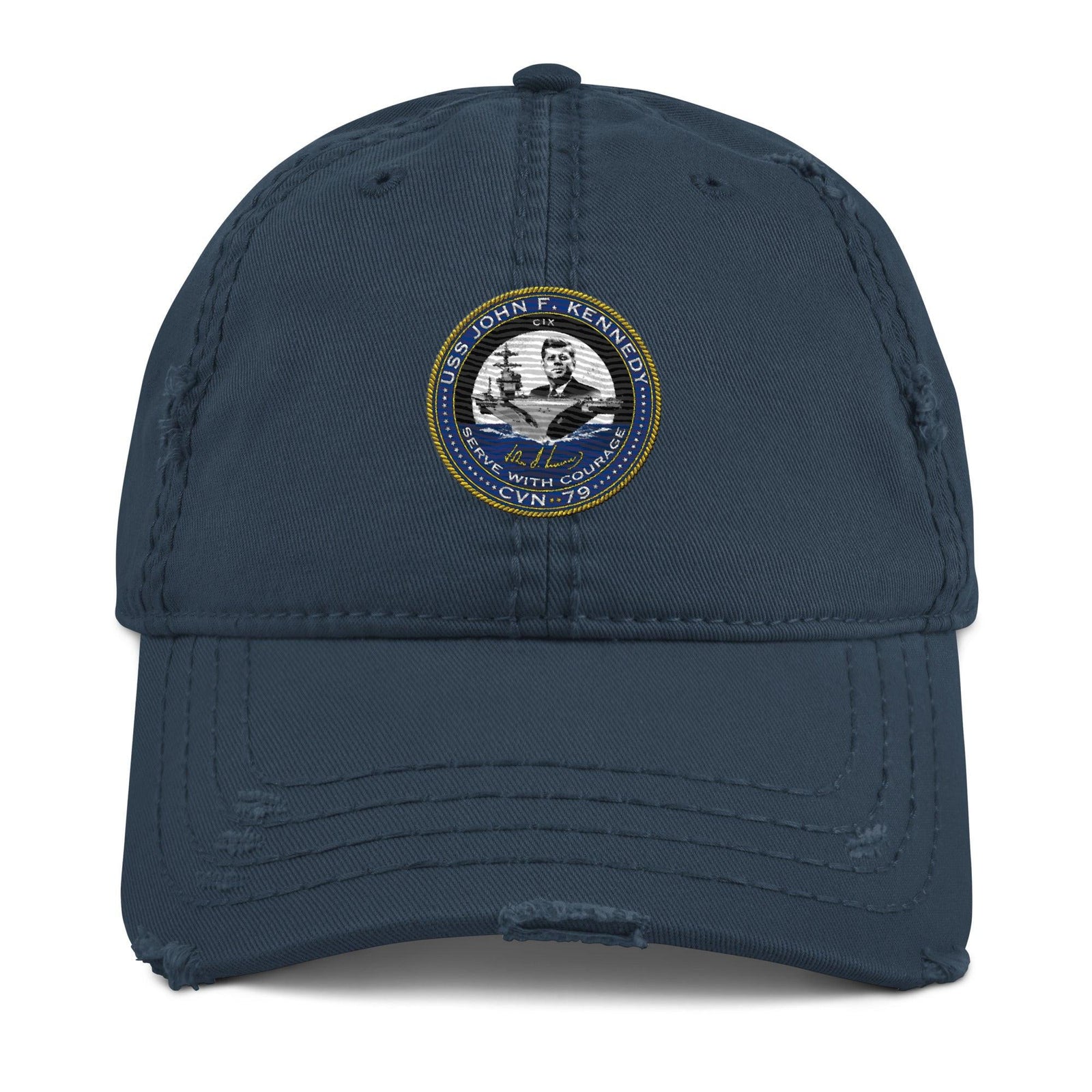 USS John F. Kennedy Jr. (CVN-79) Embroidered Distressed Dad Hat Tactically Acquired Navy  