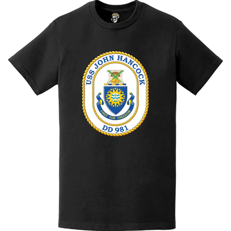 USS John Hancock (DD-981) Ship's Crest Logo T-Shirt