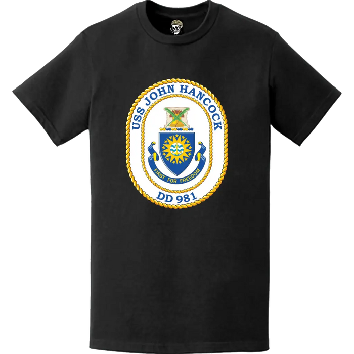 USS John Hancock (DD-981) Ship's Crest Logo T-Shirt Tactically Acquired   