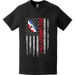 USS Langley (CV-1) Patriotic Ship's Crest Logo American Flag T-Shirt Tactically Acquired   