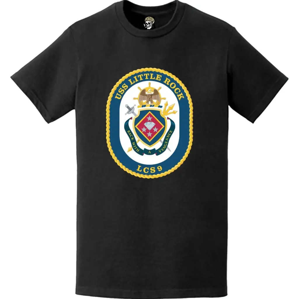 USS Little Rock (LCS-9) Ship's Crest Logo Emblem T-Shirt Tactically Acquired   