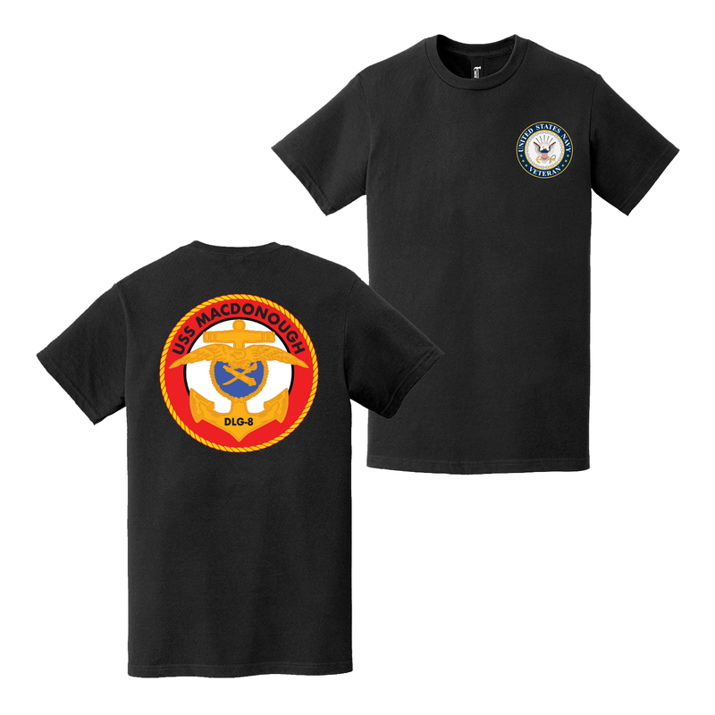 Double-Sided USS Macdonough (DLG-8) Veteran T-Shirt