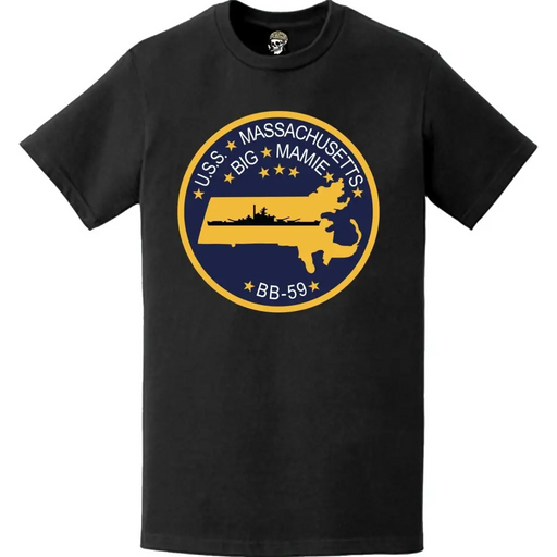 USS Massachusetts (BB-59) Battleship Logo Emblem T-Shirt Tactically Acquired   