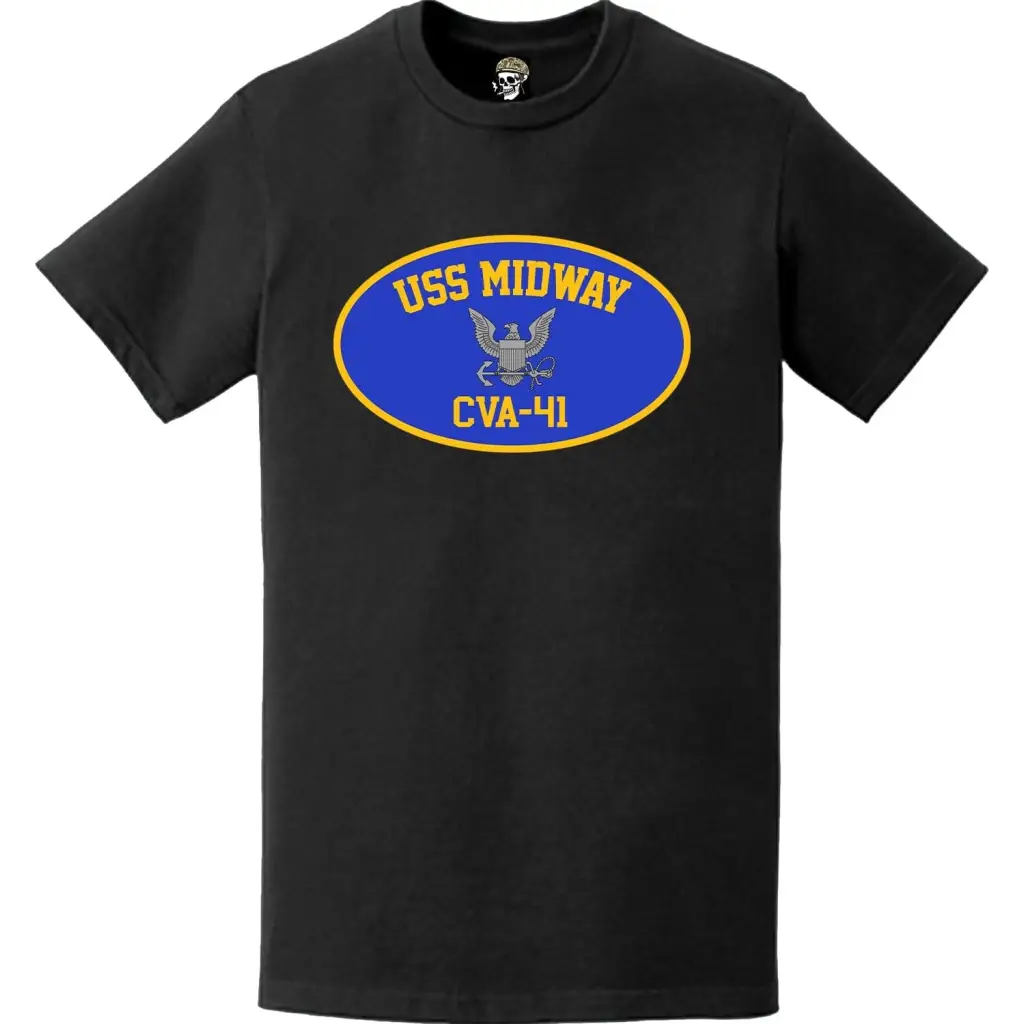 USS Midway (CVA-41) Aircraft Carrier Emblem T-Shirt Tactically Acquired   