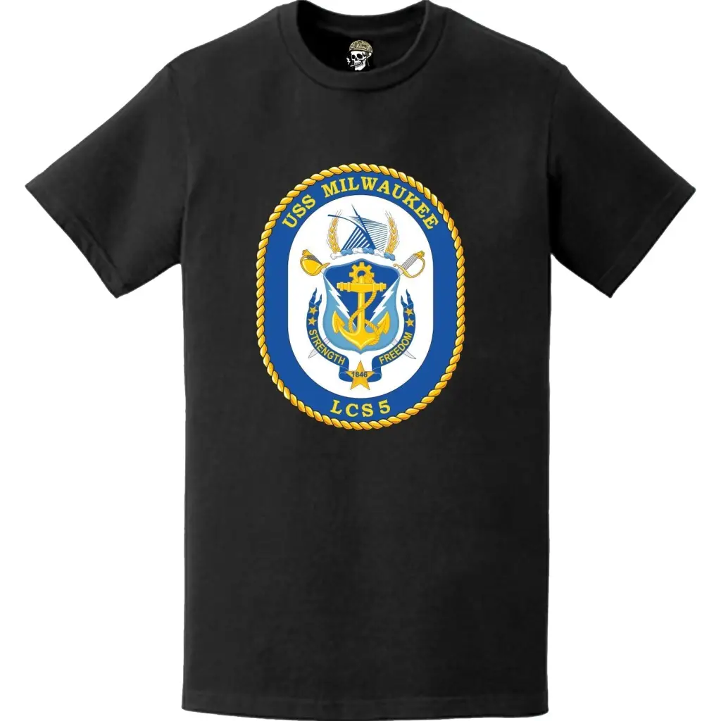 USS Milwaukee (LCS-5) Ship's Crest Logo Emblem T-Shirt Tactically Acquired   
