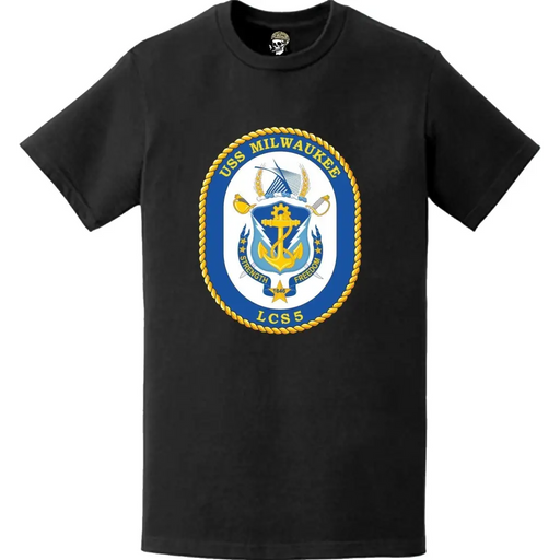 USS Milwaukee (LCS-5) Ship's Crest Logo Emblem T-Shirt Tactically Acquired   